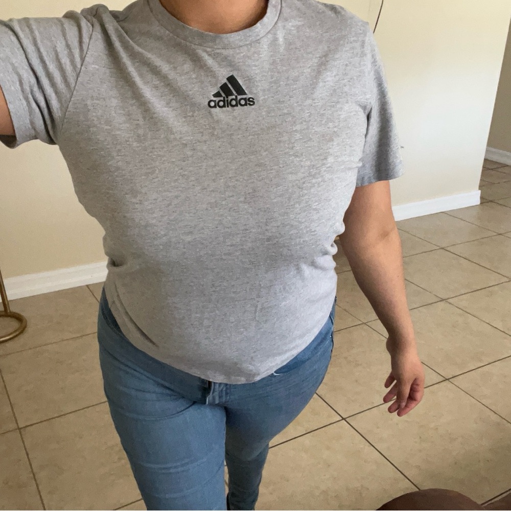 Adidas Gray Fitted Short Sleeve T-Shirt